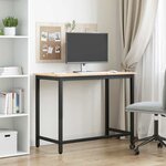 vidaXL table Naturel 100 x 50 x 77 cm Bois d'ingénierie et acier