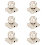 vidaXL Bouchons de poteau 6 Pièces Globe final Acier inoxydable 71x71 mm