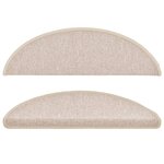 vidaXL Tapis d'escalier 10 pièces 56 x 17 x 3 cm Taupe Demi-rond