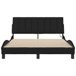 vidaXL Cadre de lit sans matelas Hanko noir 140x190 cm tissu