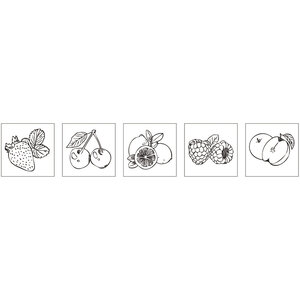 Kit mini-tampons en bois : Fruits frais