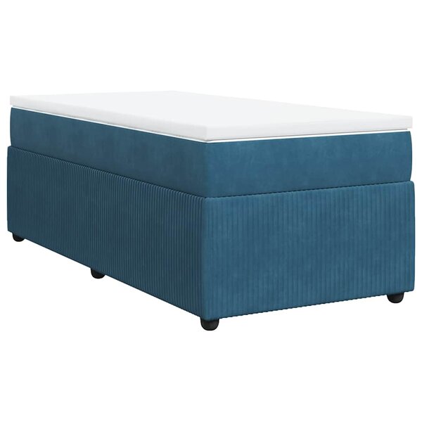 vidaXL Sommier à lattes de lit avec matelas Bleu foncé 90x200 cm