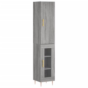 vidaXL Buffet haut Sonoma gris 34 5x34x180 cm Bois d'ingénierie