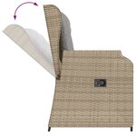 vidaXL Salon de jardin avec coussins 3 Pièces beige résine tressée