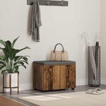 vidaXL Banc d'entrée avec coussin Bois ancien 60 x 38 x 46 cm
