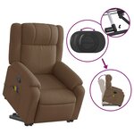 vidaXL Fauteuil de massage inclinable Marron Tissu