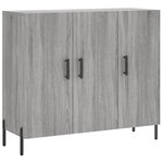 vidaXL Buffet sonoma gris 90x34x80 cm bois d'ingénierie
