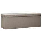 vidaXL Banc de rangement pliable Taupe Faux lin