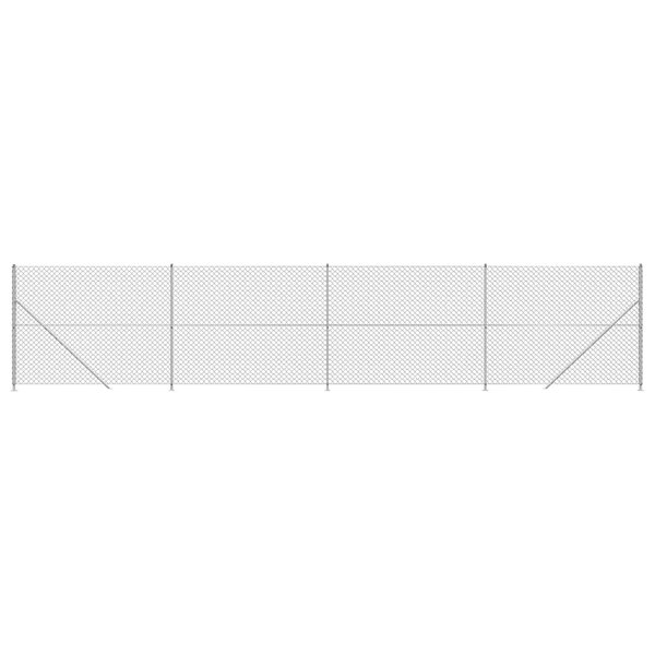 vidaXL Clôture en mailles de chaîne avec bride argenté 1 6x10 m