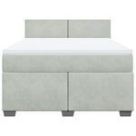 vidaXL Sommier à lattes de lit et matelas Gris clair 140x190cm Velours