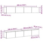 vidaXL Ensemble meuble TV 4 Pièces Chêne noir 100 x 30 x 30 cm
