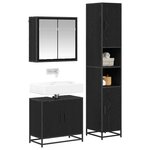 vidaXL Ensemble de mobilier de salle de bain 3 Pièces Chêne noir