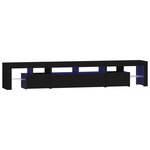 vidaXL Meuble TV avec lumières LED Noir 230x36 5x40 cm