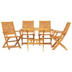Ensemble de jardin 5 pièces en acacia massif
