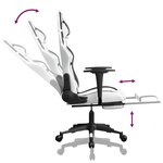 vidaXL Chaise de jeu avec repose-pied Blanc et noir Similicuir