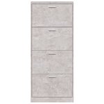 vidaXL Armoire à chaussures Gris béton 59x17x150 cm Bois d'ingénierie