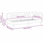 vidaXL Cadre de lit d'angle avec tête de lit Rose 90 x 190 cm Velours