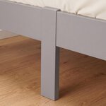 Lit futon 120x200 cm gris en pin massif avec matelas mousse et sommier a lattes