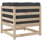 vidaXL Salon de jardin 6 Pièces avec coussins bois de pin massif
