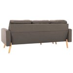 vidaXL Canapé à 3 places avec repose-pied Taupe Tissu