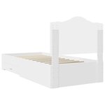 vidaXL Cadre de lit avec tiroir Blanc 100 x 200 cm Bois d'ingénierie