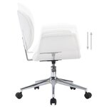 Chaise fauteuil siège pivotante de bureau informatique étude similicuir blanc 02_0024086