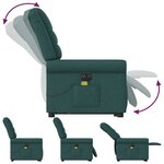 vidaXL Fauteuil inclinable de massage électrique Vert foncé Tissu