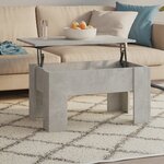 vidaXL Table basse gris béton 79x49x41 cm bois d'ingénierie