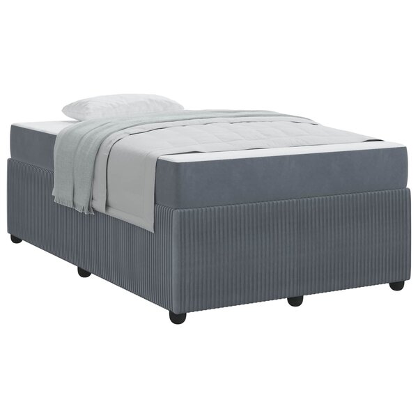 vidaXL Cadre de lit avec matelas Gris foncé 120 x 200 cm tissu