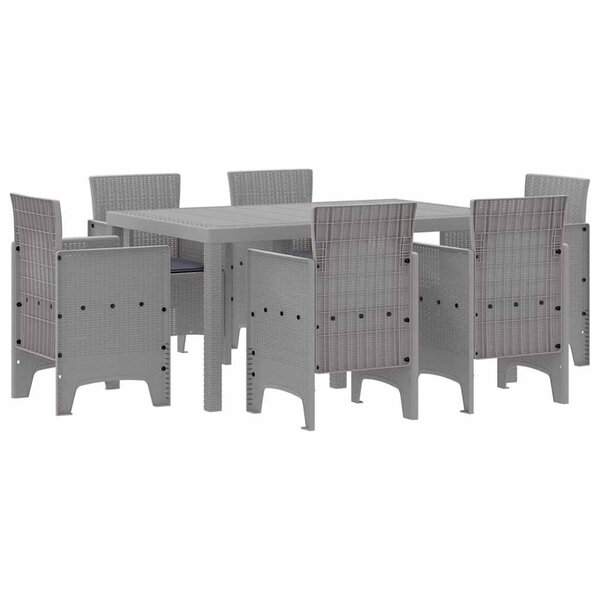 vidaXL Ensemble de salle à manger pour jardin 7 Pièces Gris clair