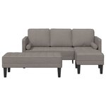 vidaXL Ensemble de Canapés 2 Pièces Taupe 173 x 131 x 67 cm tissu