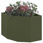 vidaXL Jardinière d'Angle Vert olive 45 x 45 x 35 cm Acier
