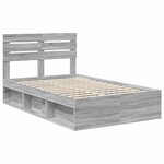 vidaXL Cadre de lit Gris Sonoma 120 x 200 cm Pin massif