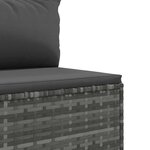 vidaXL Salon de jardin avec coussins 7 Pièces gris résine tressée