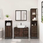 vidaXL Ensemble de meubles de salle de bain 3 Pièces Chêne marron