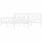 vidaXL Cadre de lit métal sans matelas et pied de lit blanc 183x213 cm