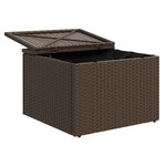 vidaXL Tabouret de jardin avec coussin Marron 55x55x37 cm Résine tressée