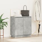 Buffet vidaXL avec LED gris béton 71x34 5x75 cm en bois d'ingénierie