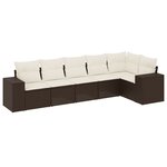 vidaXL Salon de jardin avec coussins 6 Pièces marron résine tressée