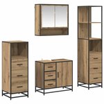 vidaXL Ensemble de mobilier de salle de bain 4 Pièces Chêne artisanal