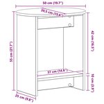 vidaXL Table d'appoint Chêne fumé 50 x 39 5 x 55 cm Bois d'ingénierie