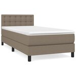 vidaXL Sommier à lattes de lit avec matelas Taupe 90x200 cm Tissu