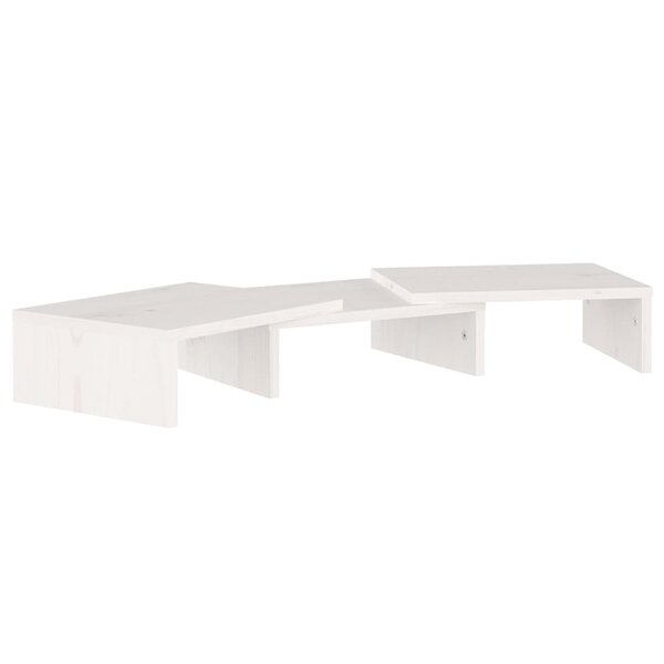 vidaXL Support de moniteur Blanc 60x24x10 5 cm Bois de pin solide