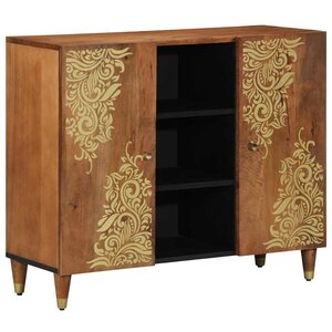 vidaXL Buffet avec porte Marron 90 x 33 x 75 cm Bois de mangue massif