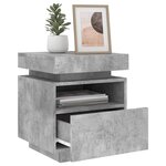 vidaXL Armoire de chevet avec lumières LED gris béton 40x39x48 5 cm