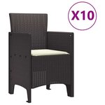 vidaXL Ensemble de salle à manger pour jardin 11 Pièces Marron