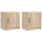 vidaXL Cabinet de chevet 2 Pièces Chêne Sonoma 43 x 34 5 x 47 cm