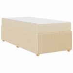 vidaXL Cadre de lit avec matelas avec matelas Crème 90 x 190 cm tissu