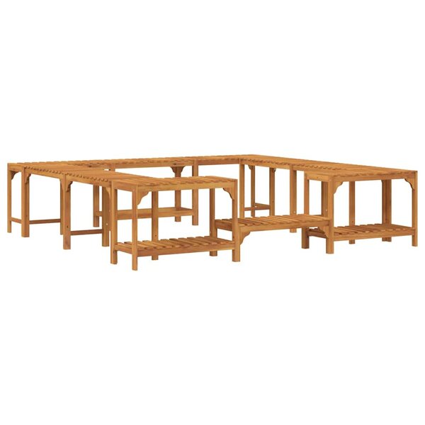 vidaXL Enclos Carré de Bain à Remous Extérieur Marron 230 x 230 cm