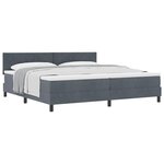 vidaXL Lit à ressorts avec matelas Gris foncé 200 x 200 cm Velours